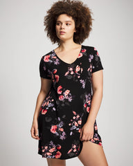 Short Sleeve Sleepshirt - FLORAL DREAMS BLACK | Soma Women
