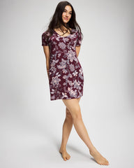 Short Sleeve Sleepshirt - PAISLEY SPLENDOR PLUM | Soma Women