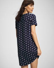 Short Sleeve Sleepshirt - BELLE FOULARD NAVY | Soma Women