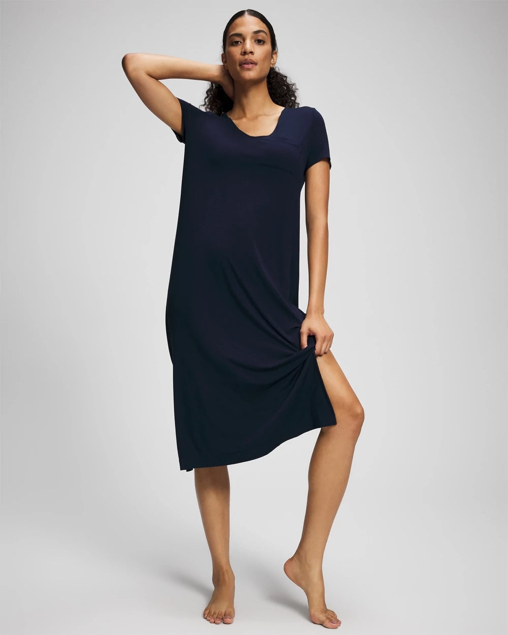 Short Sleeve Long Sleepshirt - NIGHTFALL NAVY | Soma Women
