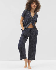 Piped Crop Pajama Pants - DOT OBSESSED NAVY | Soma Women