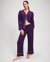 Solid Piped Pajama Pant - BLACKBERRY | Soma Women