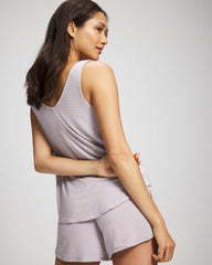 V-Neck Pajama Tank - NIGHTCAP STRIPE LILAC ASH | Soma Women