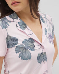 Short Sleeve Notch Collar Pajama Top - FLORAL HAVEN SUGAR COATED | Soma Women