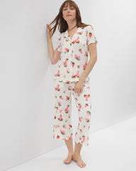 Short Sleeve Notch Collar Pajama Top - BERRY BEST CHAMPAGNE | Soma Women