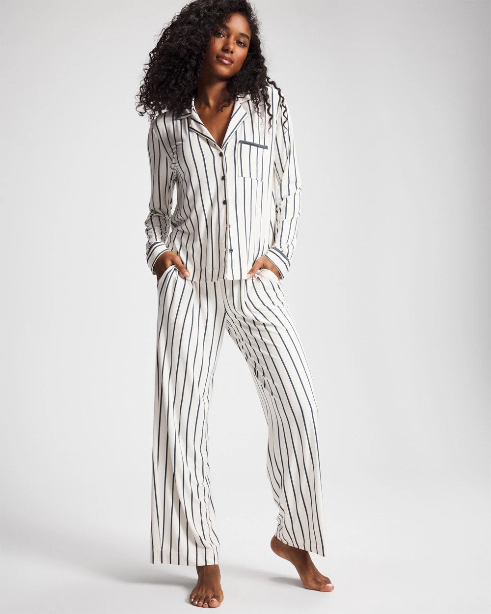 Printed Pajama Pant - UNWIND STRIPE CHAMPAGNE | Soma Women