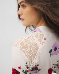 Short Robe With Lace - RHAPSODY FLORAL SUGAR | Soma Women