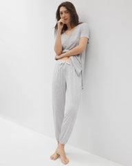 Slub Banded Ankle Pajama Pant - BLUE SLUB | Soma Women
