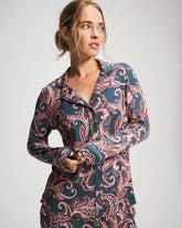 Long-Sleeve Printed Notch Collar Pajama Top - IMPERIAL PAISLEY MD PET | Soma Women