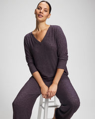 Long Sleeve Pajama Tee - GRAY INK/PEARLED IVORY | Soma Women