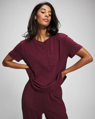 Short-Sleeve Pocket Pajama Tee - VELVET PLUM | Soma Women