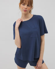 Short-Sleeve Pocket Pajama Tee - INK BLUE | Soma Women