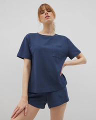 Short-Sleeve Pocket Pajama Tee - INK BLUE | Soma Women