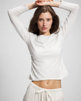 Ruched Long Sleeve Pajama Tee - HEATHER CRYSTAL | Soma Women