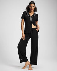 Solid Piped Pajama Pants - BLACK | Soma Women