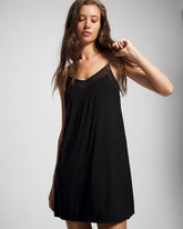 Mesh Trim Chemise - BLACK | Soma Women