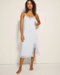 Lace-Trim Midi Gown - BLUE MIST | Soma Women