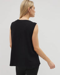 Rib Knit Sleeveless Top - BLACK | Soma Women