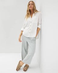 Beach Cotton Long Sleeve Button-Up - OPTIC WHITE | Soma Women