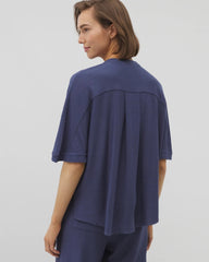 Crinkle Knit Relaxed Button-Up Top - LUNAR TIDE | Soma Women