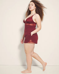 Lace Trim Pajama Shorts - VERMILLION | Soma Women