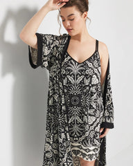 Short Robe - AMAZONIA TILE BLACK | Soma Women