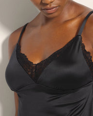 Lace-Trim Pajama Cami - BLACK | Soma Women