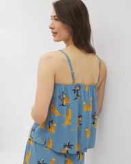 Smocked Pajama Cami - FELINE FUN BLUE HEAVEN | Soma Women