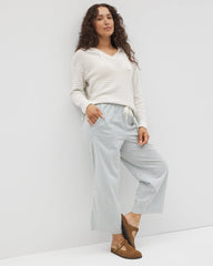 Cotton Open Stitch Hoodie - SALT MIST | Soma Women