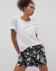 Pajama Shorts - PLUMERIA DREAM BLACK | Soma Women