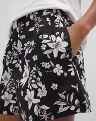 Pajama Shorts - PLUMERIA DREAM BLACK | Soma Women