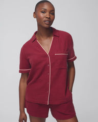 Short-Sleeve Pajama Top - VERMILLION | Soma Women