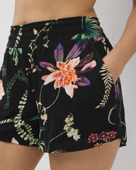 Pajama Shorts - PARADISE PLUMES BLACK | Soma Women