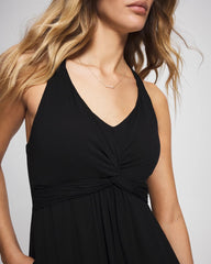 Soft Jersey Twist Front Maxi Dress - BLACK | Soma Women