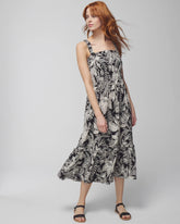 Midi Bra Dress - PATTERNED PALMS BLACK | Soma Women