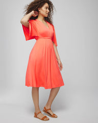 Flutter Sleeve Short Bra Dress - VIVID CORAL | Soma Women