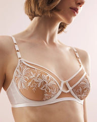 Framed Embroidery Perfect Coverage Bra - COCONUT ON SNDLWOOD MESH | Soma Women