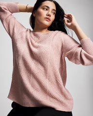 Shimmer Cable Knit Sweater - ADOBE ROSE | Soma Women