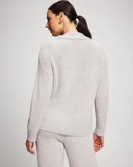 Premier Knit Cable Knit Collared Sweater - HEATHER STONE | Soma Women