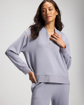 Ultrasoft Fleece Quarter Zip Sweatshirt - PERFECT SKY | Soma Women