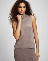 Premier Knit Sweater Turtleneck Sleeveless Top - HEATHER FAWN | Soma Women