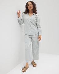 Beach Cotton Long Sleeve Button-Up - BLUE HEAVEN STRIPE | Soma Women