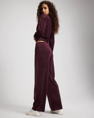 Velour Straight Leg Pants - MERLOT | Soma Women