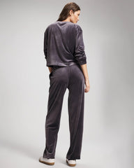 Velour Straight Leg Pants - GRAY INK | Soma Women