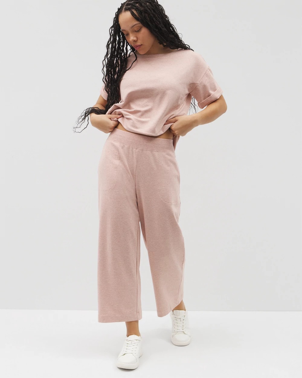 Wide Leg Crop Pant - HEATHER CLAY | Soma Women