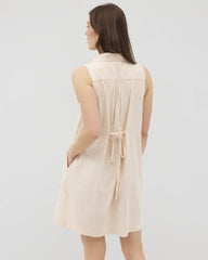 Beach Cotton Short Dress - PALE SAND STRIPE | Soma Women