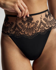 Tattoo Lace Embroidered High Waist Thong Panty - | Soma Women