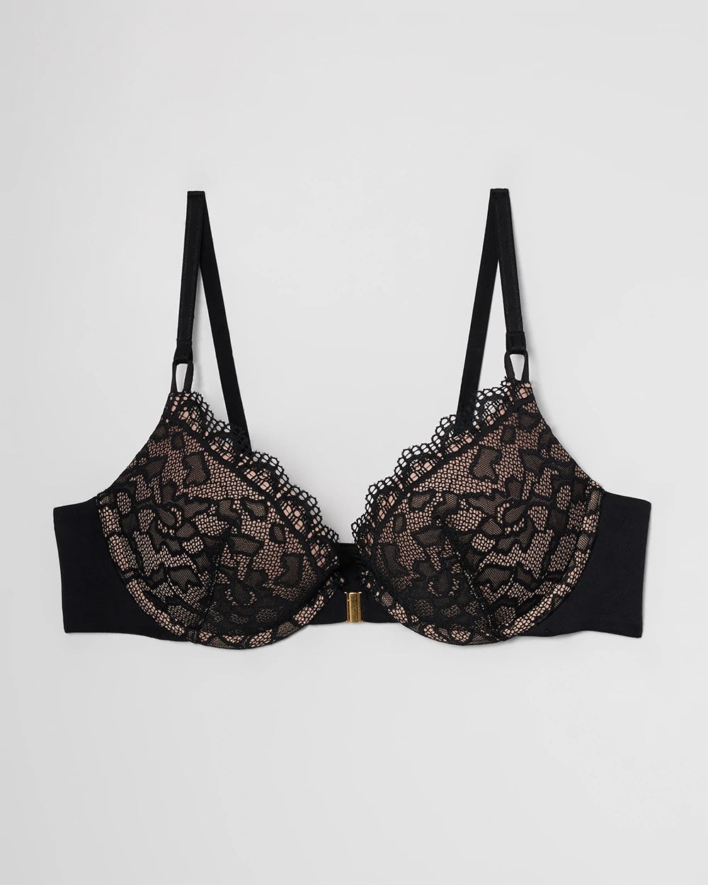 Push-Up Front-Close Bra with Lace - BLACK | Soma Women