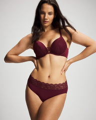 Push-up Plunge Bra with Lace - VELVET PLUM | Soma Women