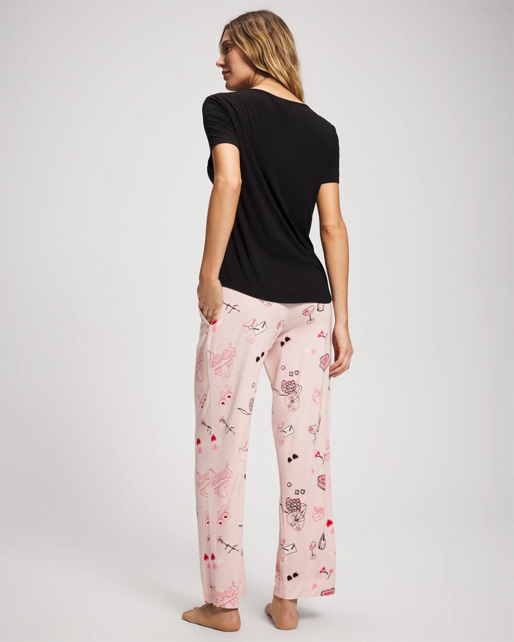 Short Sleeve + Pant Pajama Set - BE MINE PRETTY PINK | Soma Women
